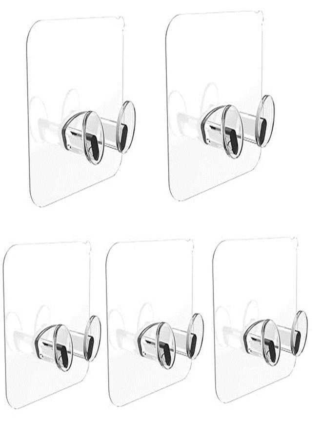 Concepta Multifunctional Power Plugs - Self Adhesive Stickers Socket Holder Transparent Wall Storage Hanger for Keys, Kitchen Items - Pack of 5 - Image 1